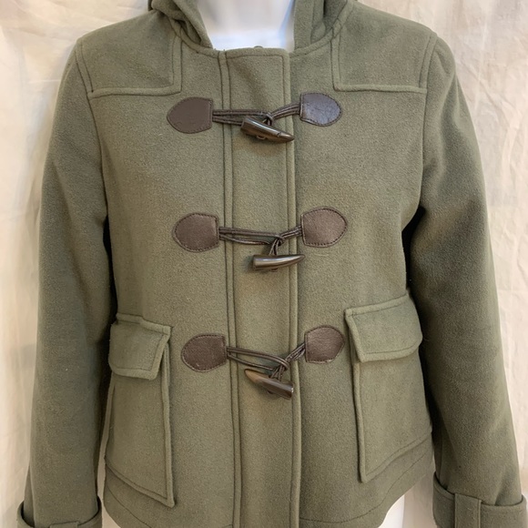 Xhilaration Military Inspired Olive Green Cropped Trench Coat - Medium - Picture 7 of 12